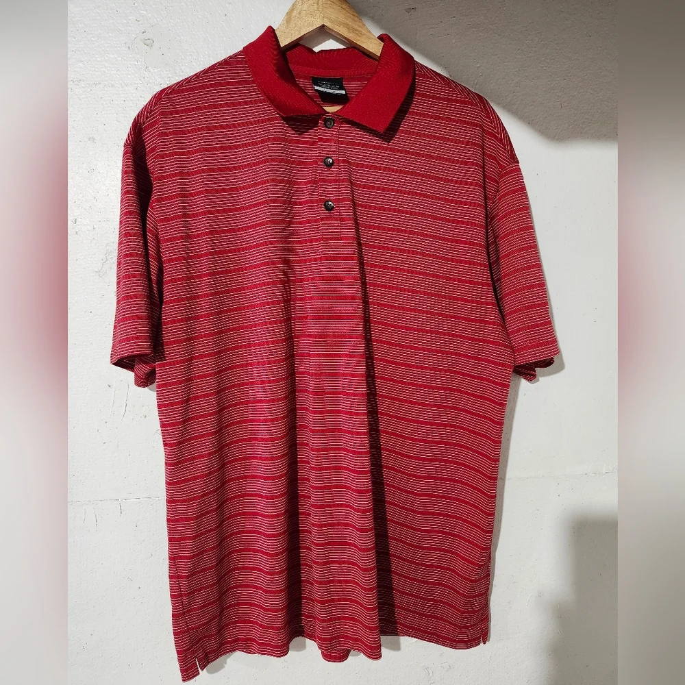 Nike Golf Men's Dri-Fit Short Sleeve‎ Polo Shirt Size XL Red and White